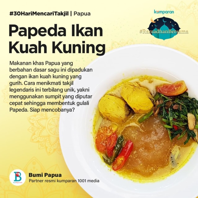 Papeda ikan kuah kuning khas Papua Foto: kumparan
