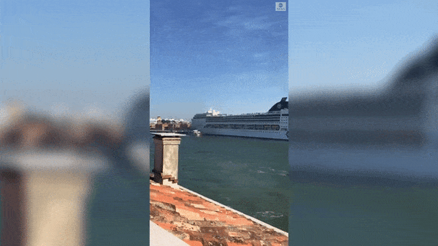 Sebuah kapal di Valencia kehilangan kendali dan menabrak dermaga. Foto: dok. twitter @ABC