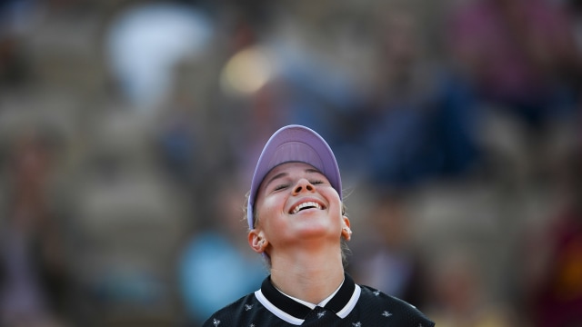 Amanda Anisimova, remaja Amerika Serikat yang menembus perempat final Prancis Terbuka 2019. Foto: Christophe ARCHAMBAULT / AFP