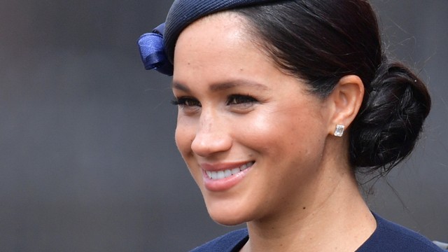 Meghan Markle hadir di Trooping the Colour, Sabtu (8/6). Foto: Daniel LEAL-OLIVAS / AFP