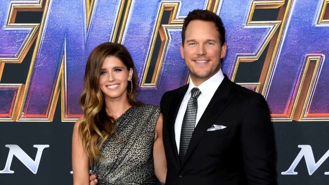 Aktor Chris Pratt dan penulis AS Katherine Schwarzenegger. Foto: AFP/VALERIE MACON
