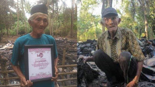Kakek Arsyad menerima bantuan. Foto: Instagram/@makassar_iinfo
