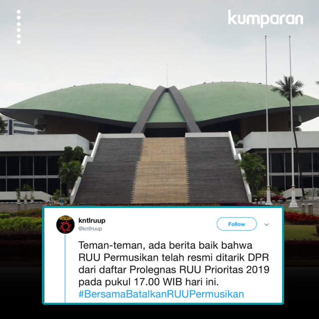 DPR resmi cabut RUU Permusikan. Foto: Sabryna Putri Muviola/ kumparan.