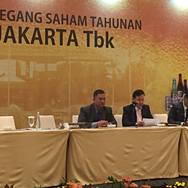 Suasana RUPST PT Delta Djakarta di Hotel Westin, Jakarta Selatan, Rabu (19/6). Foto: Abdul Latif/kumparan