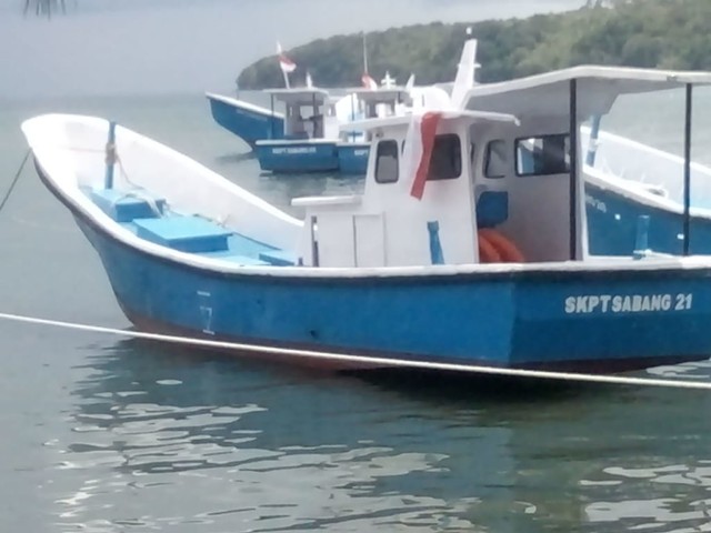 Kapal yang sempat tenggelam di perairan laut Lampuyang, Pulo Aceh. Foto: Dok. SAR Banda Aceh