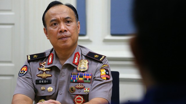 Karopenmas Divisi Humas Polri Brigjen Pol Dedi Prasetyo saat berkunjung ke kantor kumparan. Foto: Dicky Adam Sidiq/kumparan