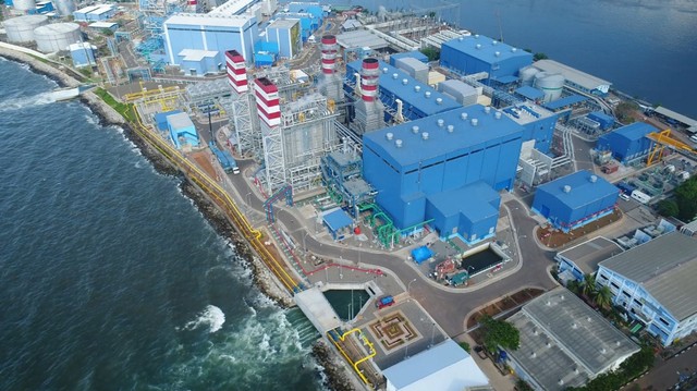 Potret udara Pembangkit Listrik Tenaga Gas Uap (PLTGU) Jawa 2. Foto: dok. PLN