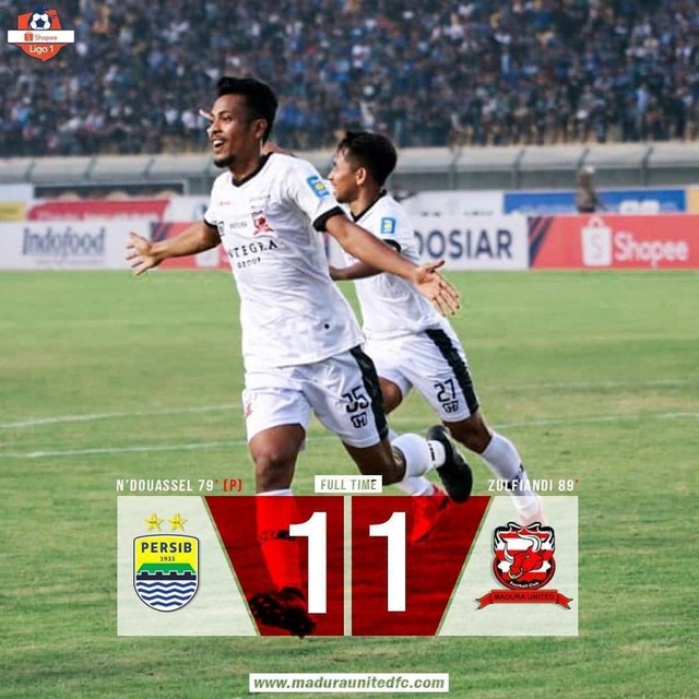 Zulfiandi Selamatkan Madura United dari Kekalahan di Kandang Persib