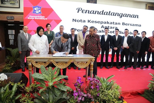 Penandatanganan kerjasama Triple Helix. Foto : Amanah Nur Asiah/Basra