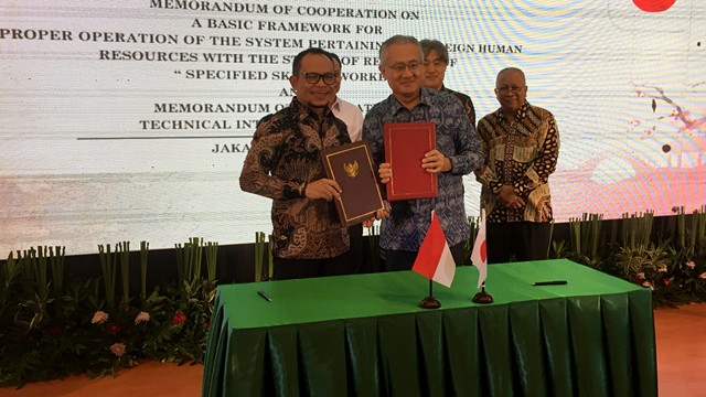 Kemenaker Lakukan Kesepakatan Kerja Sama Bidang Tenaga Kerja dengan Pemerintah Jepang, Jakarta Selasa, Selasa (25/6). Foto: Abdul Latif/kumparan