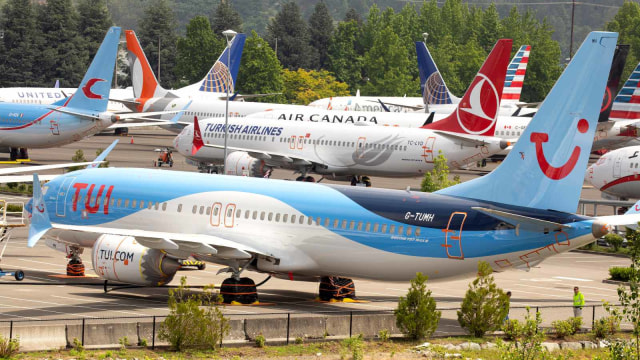 Parkiran pesawat Boeing 737 MAX yang digrounded. Foto: Getty Images/David Ryder