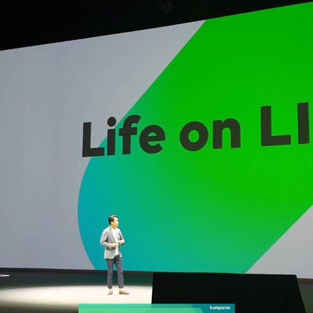 CEO LINE, Takeshi Idezawa, di LINE Conference, Tokyo, Jepang. Foto: Astrid Rahadiani/kumparan