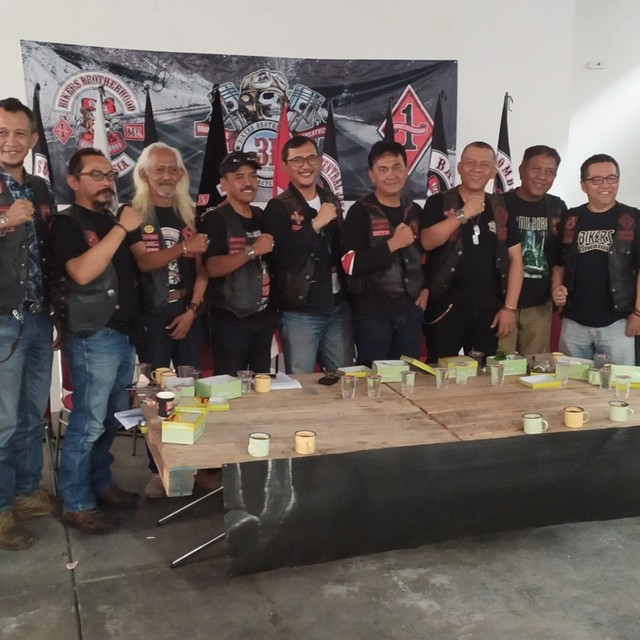 Konferensi pers Bikers Brotherhood MC (BBMC). Foto: Rachmadi Rasyad/kumparan