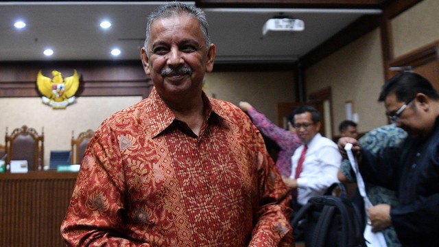 Mantan Direktur Utama PLN Sofyan Basir di Pengadilan Tipikor, Jakarta Pusat. Foto: ANTARA FOTO/Sigid Kurniawan
