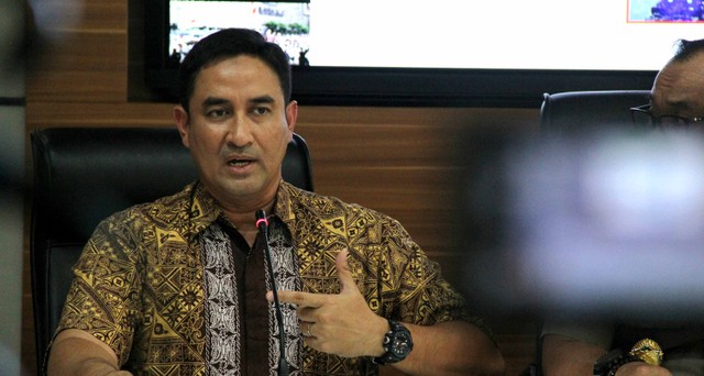 Dirkrimum Polda Metro Jaya, Kombes Suyudi Ario Seto, saat rilis perkembangan hasil penyidikan kasus kerusuhan 21-23 Mei di Divisi Humas Mabes Polri, Jakarta, Jumat (5/7). Foto: Nugroho Sejati/kumparan