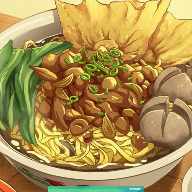 Ilustrasi mie ayam yang dibuat oleh Alfeus Christie dok. Instagram @harousel