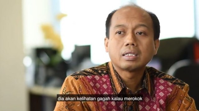 Tangkapan layar video pesan Sutopo untuk perokok.
