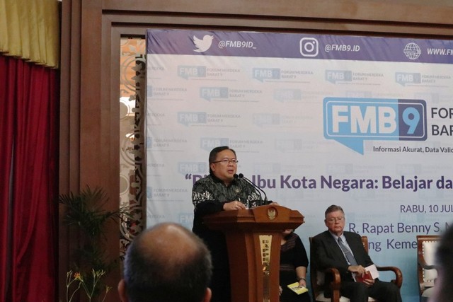 Menteri PPN/Kepala Bappenas Bambang Brodjonegoro di acara FMB 9, Jakarta (10/7)