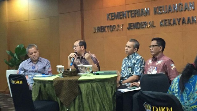 Press briefing Ditjen Kekayaan Negara Kemenkeu mengenai asuransi gedung dan pembayaran Lapindo Foto: Resya Firmansyah/kumparan