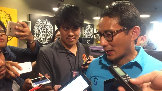 Sandiaga Uno di Upnornal Raden Saleh, Jakpus. Foto: Ferry Fadhlurrahman/kumparan