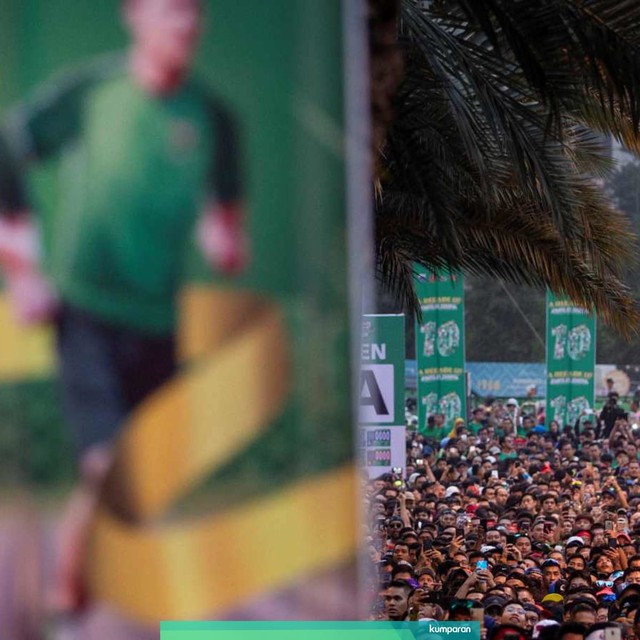 Ribuan peserta mengikuti lomba lari Milo Jakarta International 10K di Kawasan Rasuna Epicentrum, Jakarta, Minggu (14/7/2019). Foto: ANTARA FOTO/Dhemas Reviyanto