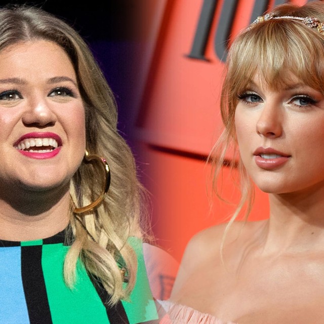 Kelly Clarkson dan Taylor Swift. Foto: AFP/VALERIE MACON dan AFP