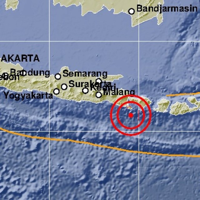 Titik gempa bumi tektonik di kabupaten Jembrana, Bali. Foto: Dok. BMKG