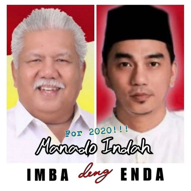 Poster Jimmy Rimba Rogi dan Enda Ungu untuk Pilkada Kota Manado