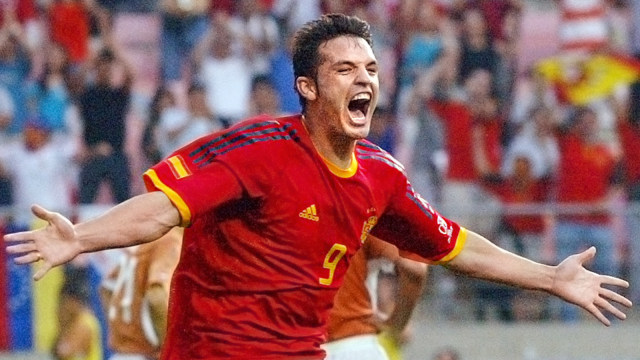 Fernando Morientes merayakan gol untuk Timnas Spanyol di Piala Dunia 2002. Foto: AFP/Jacques Demarthon