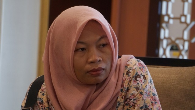 Baiq Nuril di Badan Musyawarah DPR RI. Foto: Fanny Kusumawardhani/kumparan