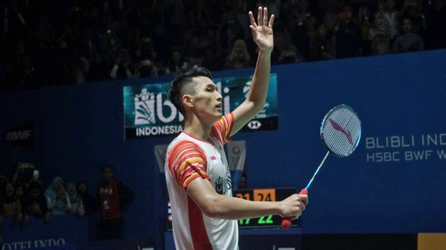Jonatan Christie saat pertandingan Blibli Indonesia Open 2019 di Istora Senayan, Selasa (16/7). Foto: Irfan Adi Saputra/kumparan