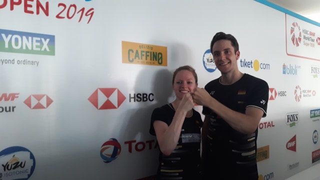 Mark Lamsfuss dan Isabel Hettrich, pebulutangkis ganda campuran Jerman. Foto: Aditia Rizki/kumparan