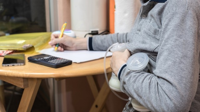 ilustrasi ibu bekerja memerah ASI di kantor Foto: Shutterstock