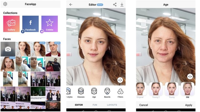 Aplikasi FaceApp. Foto: FaceApp