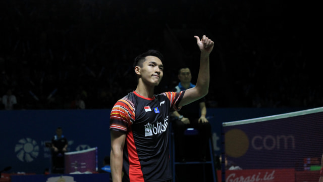 Jonatan Christie saat pertandingan Blibli Indonesia Open 2019 di Istora Senayan, Kamis (18/7). Foto: Irfan Adi Saputra/kumparan
