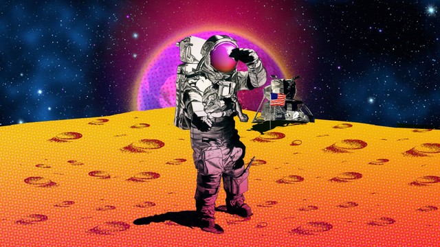 Setengah Abad Jejak Manusia di Bulan. Ilustrator: Argy Pradypta/kumparan