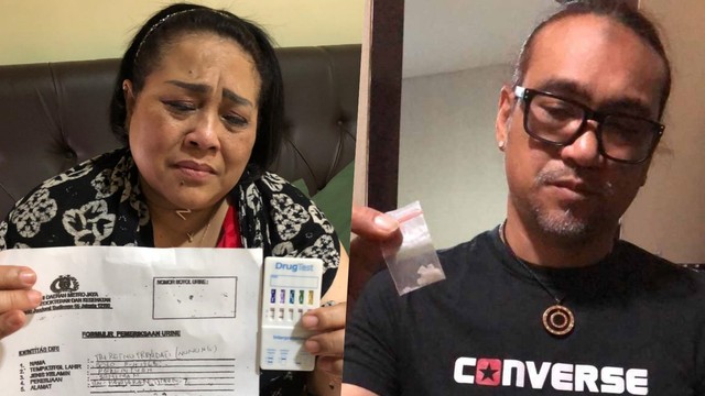 Komedian Nunung dan suaminya Iyan saat tertangkap mengonsumsi narkoba. Foto: Dok. Istimewa