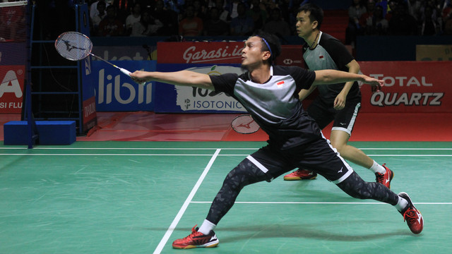 Ganda putra Indonesia, Mohammad Ahsan dan Hendra Setiawan. Foto: Irfan Adi Saputra/kumparan