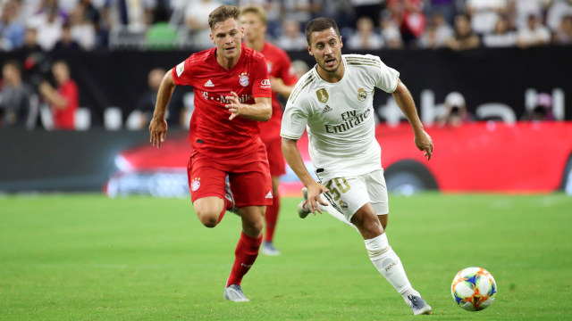 Hazard mengenakan seragam bernomor 50 di laga ICC 2019 melawan Bayern Muenchen. Foto: Kevin Jairaj-USA TODAY Sports