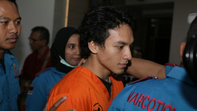 Jefri Nichol di Polres Jakarta Selatan, Rabu (24/7). Foto: Nugroho Sejati/kumparan