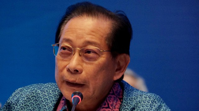 Presiden Direktur BCA Jahja Setiaatmadja saat memaparkan kinerja keuangan BCA Semester I 2019 . Foto: Helmi Afandi Abdullah/