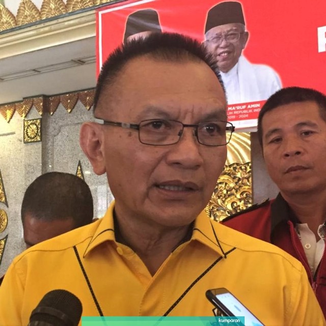 Sekjen Golkar Friedrich Lodewijk Paulus di Rapimnas Soksi, Minggu (28/7). Foto: Rafyq Panjaitan/kumparan