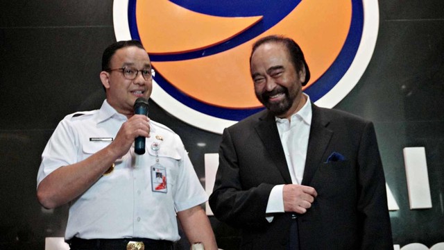 Gubernur DKI Jakarta Anies Baswedan bertemu dengan Ketua Umum Nasdem, Surya Paloh di DPP Nasdem. Foto: Helmi Afandi/kumparan