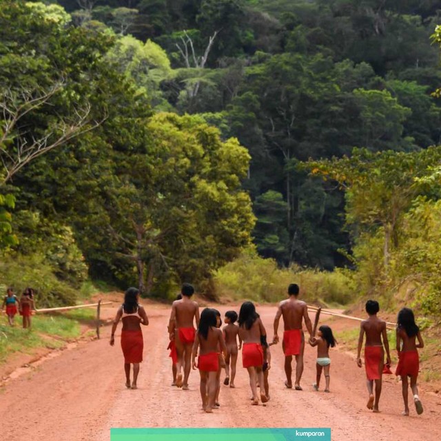 Suku Waiapi dari pedalaman Amazon. Foto: AFP/Apu Gomes