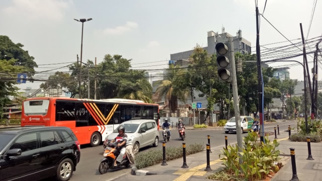 Kondisi di Jalan Wahid Hasyim, Kebon Sirih saat mati listrik. Foto: Andreas Gerry Tuwo/kumparan
