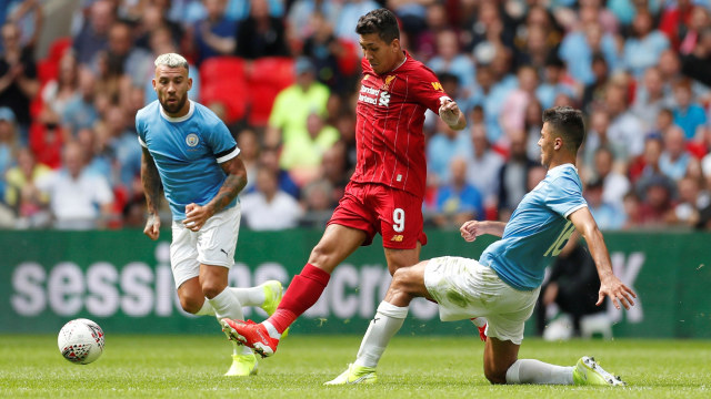 Pertandingan Community Shield 2019 antara Liverpool dan Manchester City. Foto: Reuters/Matthew Childs