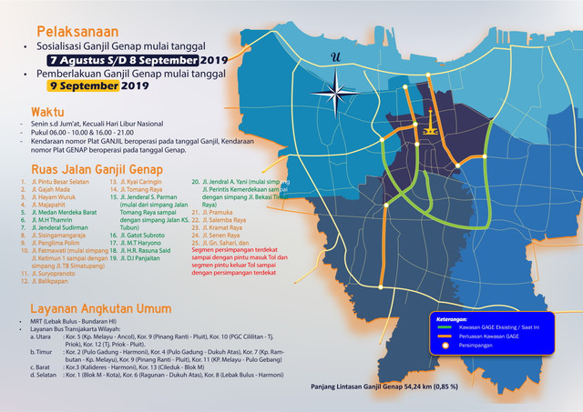 Rute ganjil genap 2019 Foto: Dok. Dishub