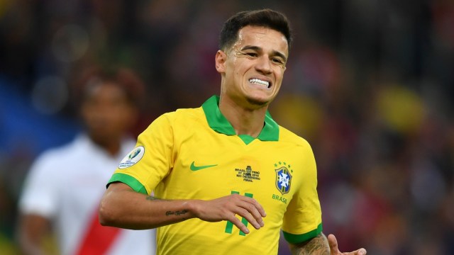 Philippe Coutinho membela Brasil di ajang Copa America 2019. Foto: AFP/Pedro Ugarte