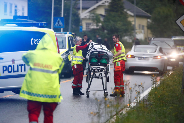 Situasi di Masjid Pusat Islam Al-Noor di Baerum, Oslo, Norwegia usai penembakan Foto: Reuters/NTB SCANPIX