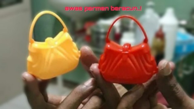 Kantong cantik mirip tas ini berisi permen diduga beracun.